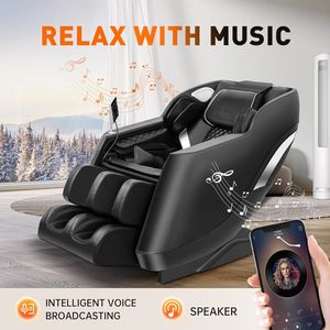 Nouveau Fauteuil de Massage Shiatsu Luxe Moderne 2025 à Gravité Zéro pour le Corps Entier, les Jambes et les Pieds avec Fonction Musicale en Cuir PU - Product Image 3