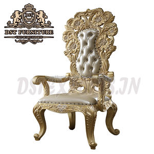 Juego de muebles de comedor de estilo barroco europeo, mesa de comedor dorada de lujo, Villa Real - Product Image 2