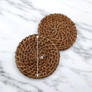 Sous-verres ovales en rotin, sets de table tissés, style traditionnel, tapis et dessous de plat antidérapants en gros - Product Image 6