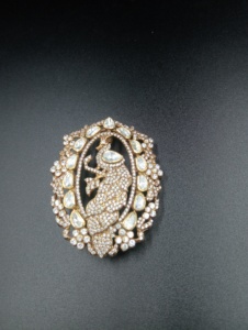 Broche de mariage unisexe en argent sterling 925, design paon luxueux, Amaira Jewels SM-515 - Product Image 5