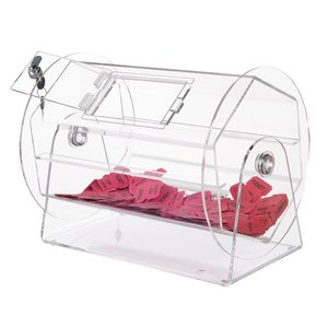 Tambour de tombola professionnel en acrylique avec 2 clés, capacité de 5000 tickets, cage de tirage transparente pour loterie, fournitures pour événements et jeux - Product Image 1