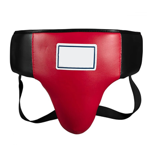 Protège-entrejambe de boxe en cuir PU pour homme, couleur unie, fermeture auto-agrippante réglable pour adultes, équipement de sécurité sportive - Product Image 6