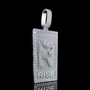 Iced Out inicial "RISE" letra Mossanite encanto nombre personalizado 925 Plata sólida Real Moissanite diamante colgante - Product Image 2