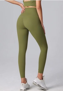 Leggings de Yoga Personalizados al por Mayor para Mujer, Sólidos, Sin Costuras, de Cintura Alta, Control de Abdomen, Secado Rápido, Suaves, para Gimnasio, Entrenamiento, Deportes - Product Image 5