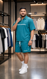REXFIT SPORTS 2026 Conjunto Deportivo Personalizado para Hombre, Camiseta y Pantalones Cortos de Nailon Color Verde Azulado, Ropa Deportiva para Gimnasio, Fabricante OEM ODM, Traje Deportivo al Por Mayor - Product Image 6