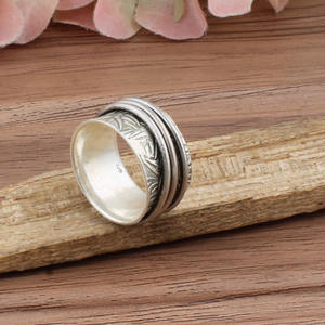 Anillo de Boda de Plata de Ley 925 con Engaste de Bisel, Pulido, Simple, Apilable, para Mujer, Unisex, para Fiesta - Product Image 2