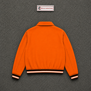 Veste zippée orange PREMIUM, veste zippée classique, veste de style universitaire tendance, fermeture éclair, col rabattu, couleur unie, polyester - Product Image 6