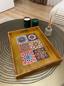 Plateau en bois imprimé style nautique, décoration côtière, plateau imprimé en bois pour intérieurs de maisons de plage, plateau de service en gros - Product Image 2