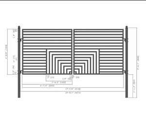 Puerta de Entrada Doble Abatible de Acero Galvanizado SPX SWG 001 con Recubrimiento en Polvo, 12 pies x 6 pies, Modelo Moderno Australiano con Diseño 3D - Product Image 2