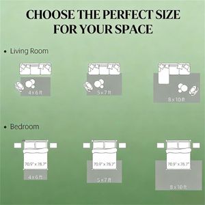 Set di Tappeti Blu Stampati per Soggiorno, Camera da Letto e Sala da Pranzo - Product Image 4