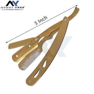 Premium Stainless Steel Gold Titanium Barber Straight Edge Razor High Quality Safety Shaving Razor for Professional Barbershop - Product Image 3