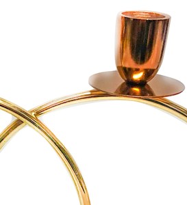 Porte-bougie de table en aluminium doré, élégant et décoratif, pour table à manger, salon et décoration intérieure - Product Image 2