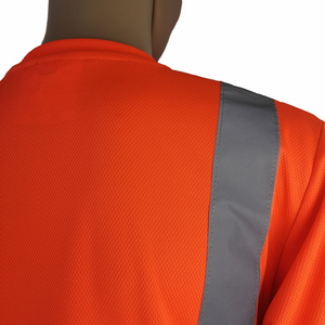 Camisa Reflectante de Alta Visibilidad para Construcción, Manga Larga, Cuello Redondo, Ropa de Trabajo para Hombre, Poliéster de Secado Rápido, Ropa de Seguridad Reflectante - Product Image 5