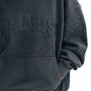 เสื้อฮู้ดแฟชั่นดีไซน์ใหม่จาก TELLUS APPAREL ผ้าฝ้าย/ผ้าฟลีซ สำหรับผู้หญิง แขนยาว สั่งตัดได้ ทรงโอเวอร์ไซส์ เหมาะสำหรับฤดูหนาว - Product Image 5