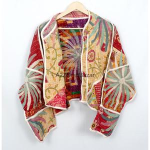 Wholesale Vintage Kantha Handmade Women 100% Cotton <b>Jacket</b> Quilted Boho <b>Jacket</b> For Women's And Girls - Product Image 4