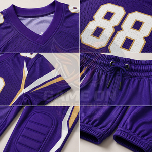 Name Number Purple Color Team Wear Personalized Sports Apparel Athletic Game Training Custom American Football Uniform Sets - Product Image 5