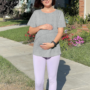 Camisetas de lactancia modernas para mujer, ropa de lactancia, camisetas de maternidad de estilo veraniego, tela de algodón transpirable, ropa cómoda para uso diario - Product Image 5
