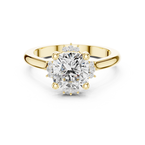Anillo de Compromiso Clásico de Oro Amarillo de 14K para Mujer, con Diamante Cultivado en Laboratorio de 2 Quilates con Corte Cojín, Certificado por IGI, para Aniversario o Boda, de Aries Jewel - Product Image 1