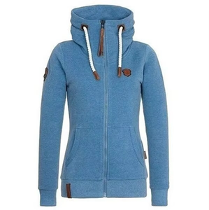 Sudadera con capucha y doble cremallera para mujer, con dobladillo acanalado, de jersey ligero, al por mayor, fabricante de ropa casual, ropa personalizada - Product Image 1