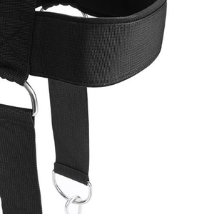 Harnais de cou rembourré en néoprène épais de 88 cm, réglable à 360°, avec chaîne et sangles de maintien sous le menton, idéal pour l'entraînement de musculation de qualité supérieure - Product Image 2