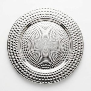 Plato Decorativo Hecho a Mano de Acero Inoxidable SS304 de 33 cm con Acabado Pulido Espejo Graduado Peen Nadi para Decoración del Hogar, Hoteles, Bodas y Fiestas - Product Image 3