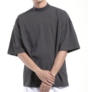 Camiseta Extra Grande de Alta Calidad para Hombre, Estilo Vintage, 100% Algodón, Logotipo Personalizado, Hombros Caídos, Cuello Extendido Clásico, Tejido Sólido - Product Image 3