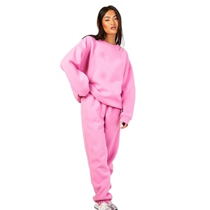 Ensembles de jogging pour femmes, sweats à capuche oversize à épaules tombantes, en molleton épais 400 GSM, et pantalons amples assortis - Product Image 2