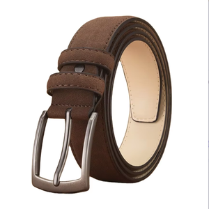 Cinturón de Cuero Genuino de Gamuza de Lujo Vintage, Diseño Minimalista, Estilo Casual y de Negocios para Hombre, con Hebilla de Pin, en Oferta - Product Image 3