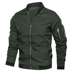 AQTQ Nouvelle conception, veste de jogging oversize de couleur unie avec poche, vêtement décontracté de style streetwear, coupe-vent pour hommes - Product Image 4
