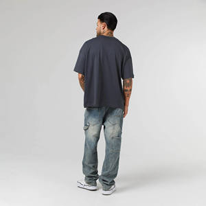 T-shirt surdimensionné pour homme, 275 grammes, 100% coton, style streetwear, logo personnalisé, poches, impression numérique, t-shirts écologiques - Product Image 3