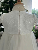 Robe de soirée blanche sans manches, ornée de cristaux, de sequins et de broderies à la main, style ballet, pour occasions spéciales, ample, multi-couches, longueur genou