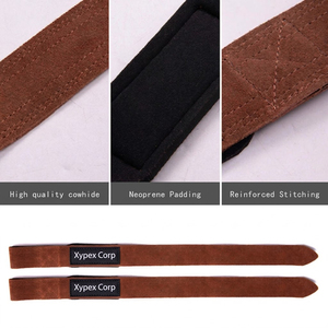 Correas de Levantamiento de Pesas de Cuero Vacuno con Logotipo Personalizado, Resistentes, Ligeras, Plegables, Suaves, Ajustables y Antideslizantes - Product Image 4