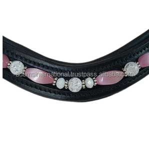 Cuir Adams International Horse Brow Band de haute qualité avec fabricant de grossiste décoratif en cristal Bling - Product Image 2