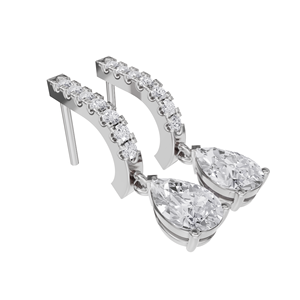 Boucles d'oreilles classiques en forme de poire Aarinya, en argent sterling 925 plaqué, avec diamant de laboratoire certifié IGI, taille brillant solitaire linéaire - Product Image 4