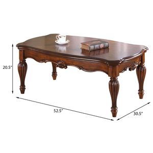 Table basse rectangulaire en cerisier avec pieds tournés - Product Image 4