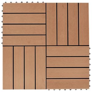 22 pz 11.8 "x 11.8" 2 mq WPC Teak pavimentazioni colorate per esterni e rivestimento a parete per giardino giardino e molto altro ancora! - Product Image 1