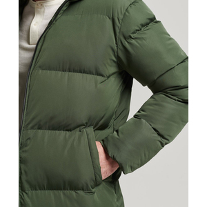 High Quality Men's Winter Puffer <b>Jacket</b> with Stand Collar <b>Canvas</b> Fabric Waterproof Customizable Design Men Puffer <b>Jackets</b> - Product Image 6