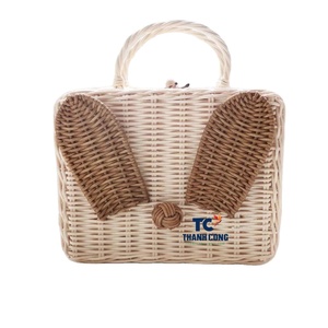 กระเป๋าหวายทรงกระต่ายสไตล์โบฮีเมียนกระเป๋าถือใบเล็กทำมือสำหรับเด็กของขวัญจากธรรมชาติสำหรับเด็กผู้หญิง - Product Image 1