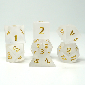 Dados de piedra de alta calidad, selenita, cristal natural, piedras curativas de reiki, piedras grabadas, juego de dados personalizados, cristal vikingo - Product Image 6