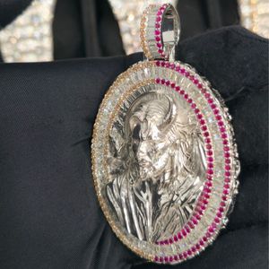 Pendentif religieux Christ en argent 925 avec moissanite sertie clos, pendentifs à thème, bijoux chrétiens unisexes - Product Image 3