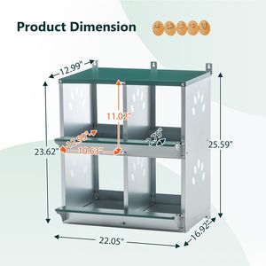 Cajas de Metal con 4 Compartimentos para Gallinas, Jaula de Pared para la Producción de Huevos, para Diferentes Razas - Product Image 2