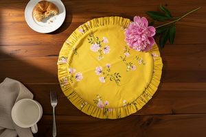 Yellow Poly Cotton <b>Table</b> mats Modern <b>Table</b> Protection Placemats for Home Hotel Restaurants <b>Low</b> MOQ Bulk Supply - Product Image 5