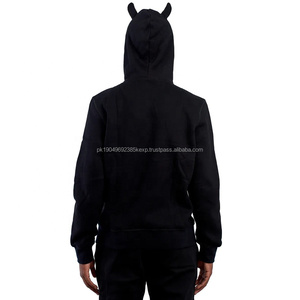 DEC Garment Oem Custom Full Zip Up Hoodies Hip Hop Horn Sudadera decorativa Logo Puff Printing Full Zip Up Hoodie para hombres - Product Image 2