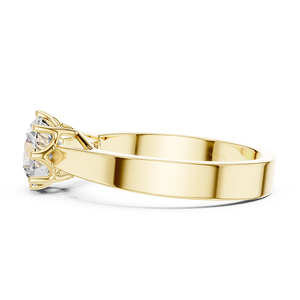 Bague de fiançailles unisexe en or jaune avec diamant de laboratoire de 1 carat, solitaire classique, bijoux fins, design élégant et intemporel - Product Image 2