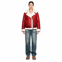 Veste aviateur bomber en cuir de vachette de qualité supérieure pour femmes, modèle B-3, hiver, avec doublure en fausse fourrure