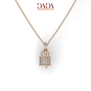 Collier pendentif cadenas en diamant de laboratoire, chaîne cœur glacé, bijoux personnalisés sur mesure - Product Image 1