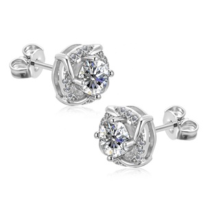 Boucles d'oreilles en diamant de Moissanite VVS1 en argent Sterling S925, nœud d'amour, bijoux pour femmes, bijoux de destin, nouvelle vente - Product Image 4
