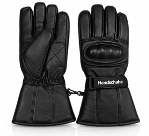 Gants de moto classiques haut de gamme en cuir respirant avec écran tactile pour l'aventure en montagne, le motocross et la course - Product Image 1