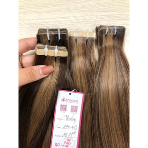 Venta al por mayor de fábrica 100% Extensiones de cabello humano Cinta normal de color piano en 1A/5Q Cinta recta en el cabello - Product Image 1