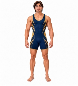 Traje de Baño para Hombre sin Mangas con Estampado por Sublimación, Cuello Redondo, Spandex, Poliéster, Transpirable, para Todas las Temporadas, Traje de Baño para Adultos - Product Image 1